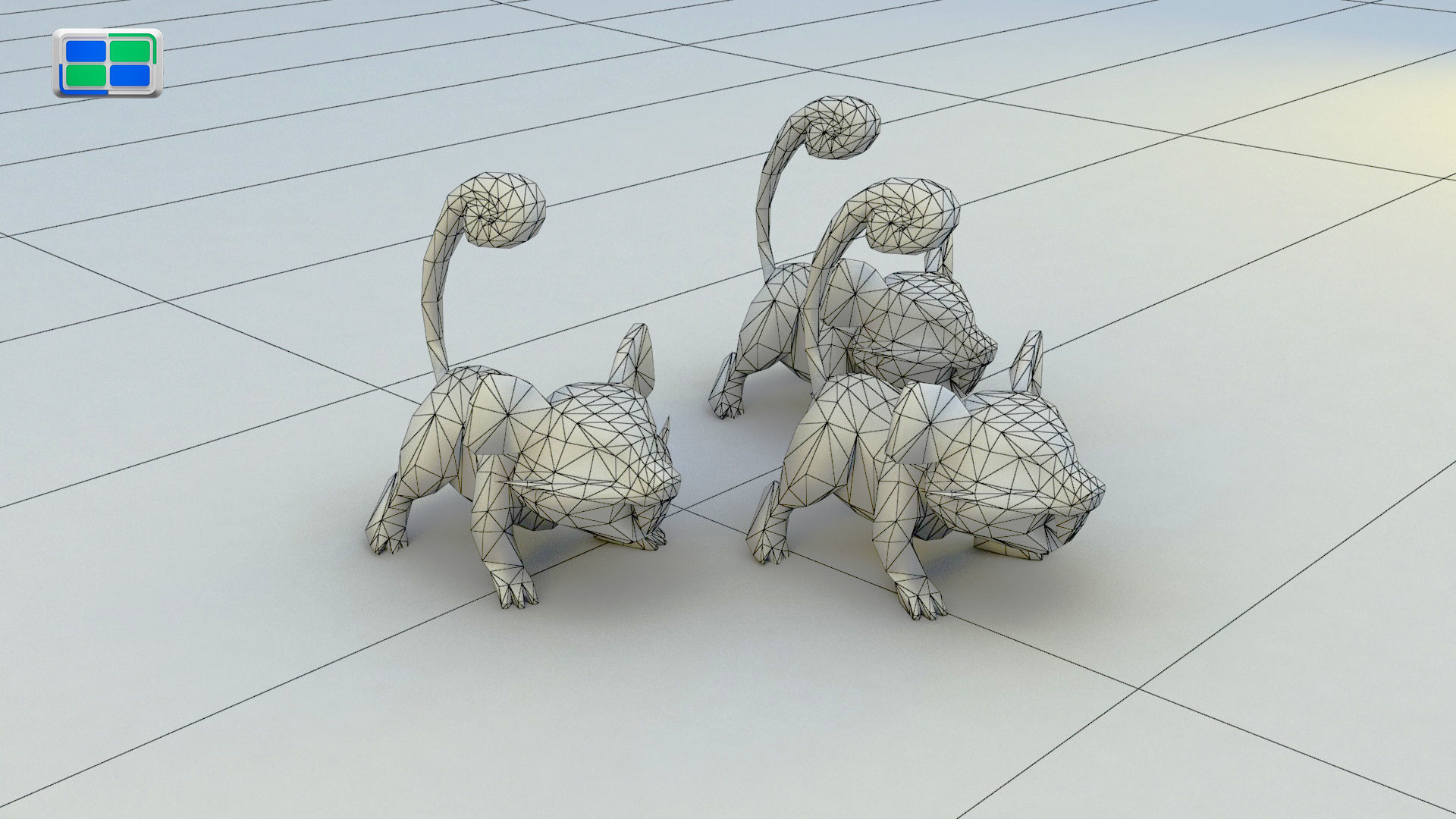 Rattata Model three pokemon cats 3D model_4