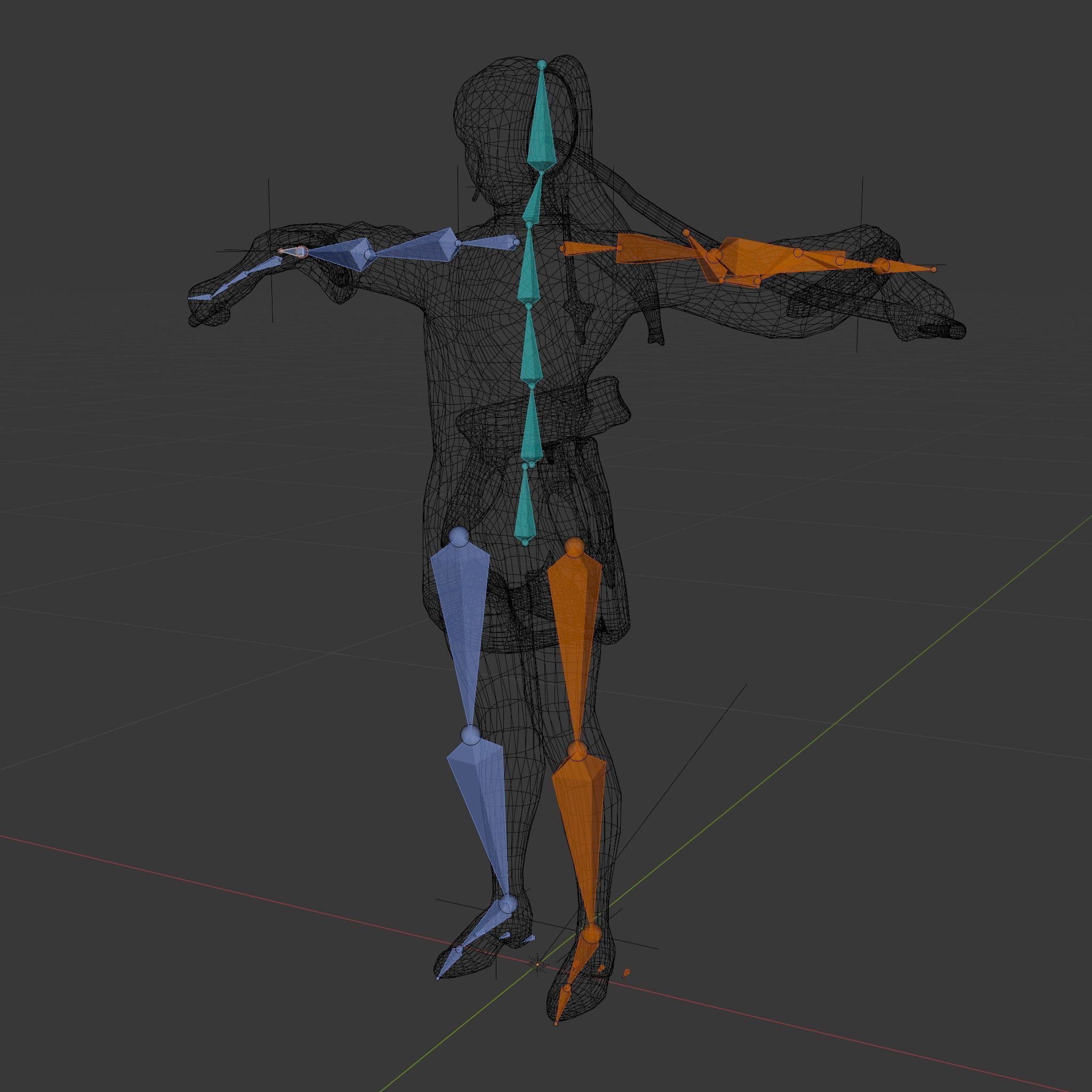 Female Archer Character Rigged and Animated D Model Low-poly 3D model_6