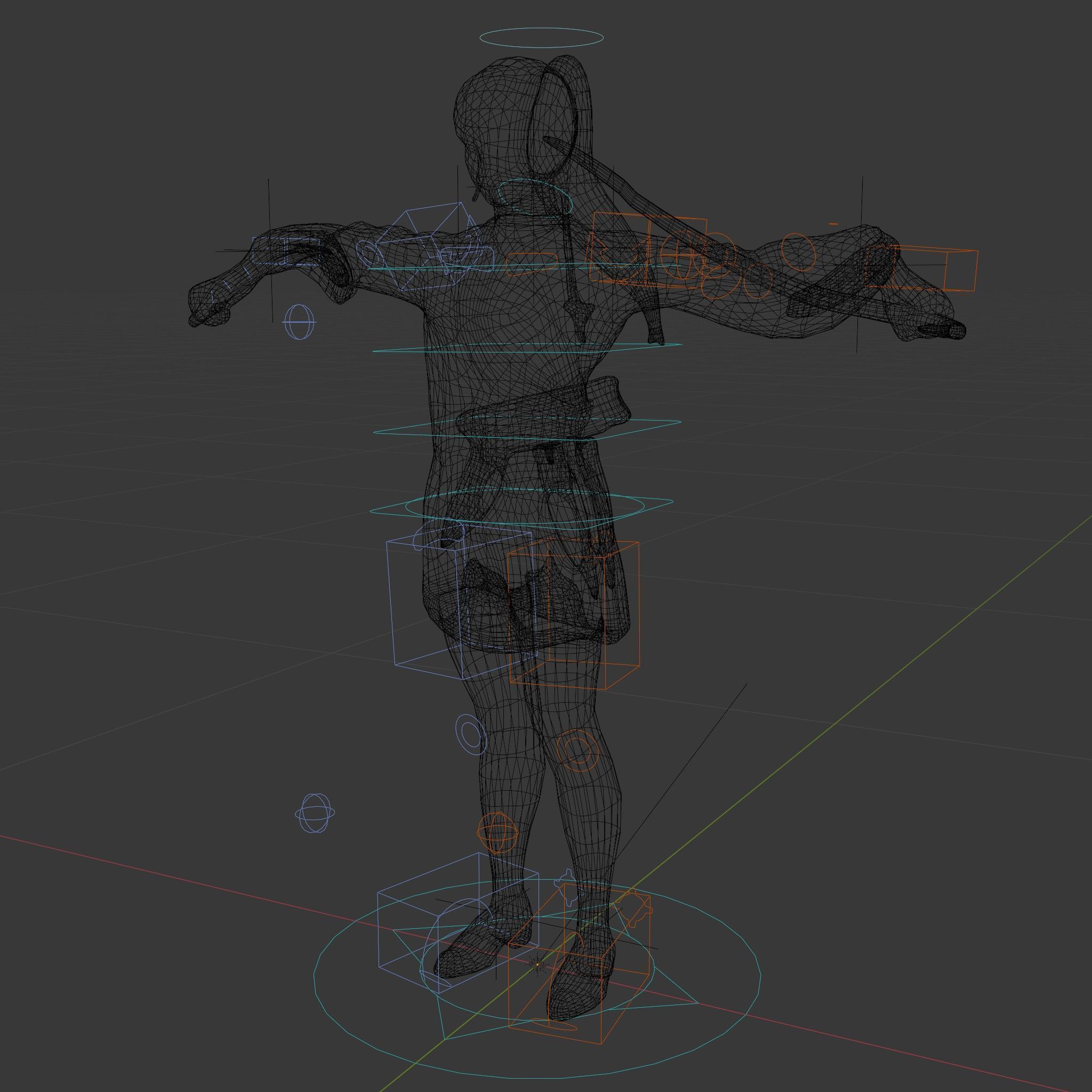 Female Archer Character Rigged and Animated D Model Low-poly 3D model_5