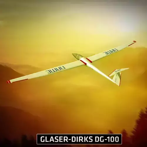 Glider Sailplane Glaser DG-100 low poly Low-poly 3D model