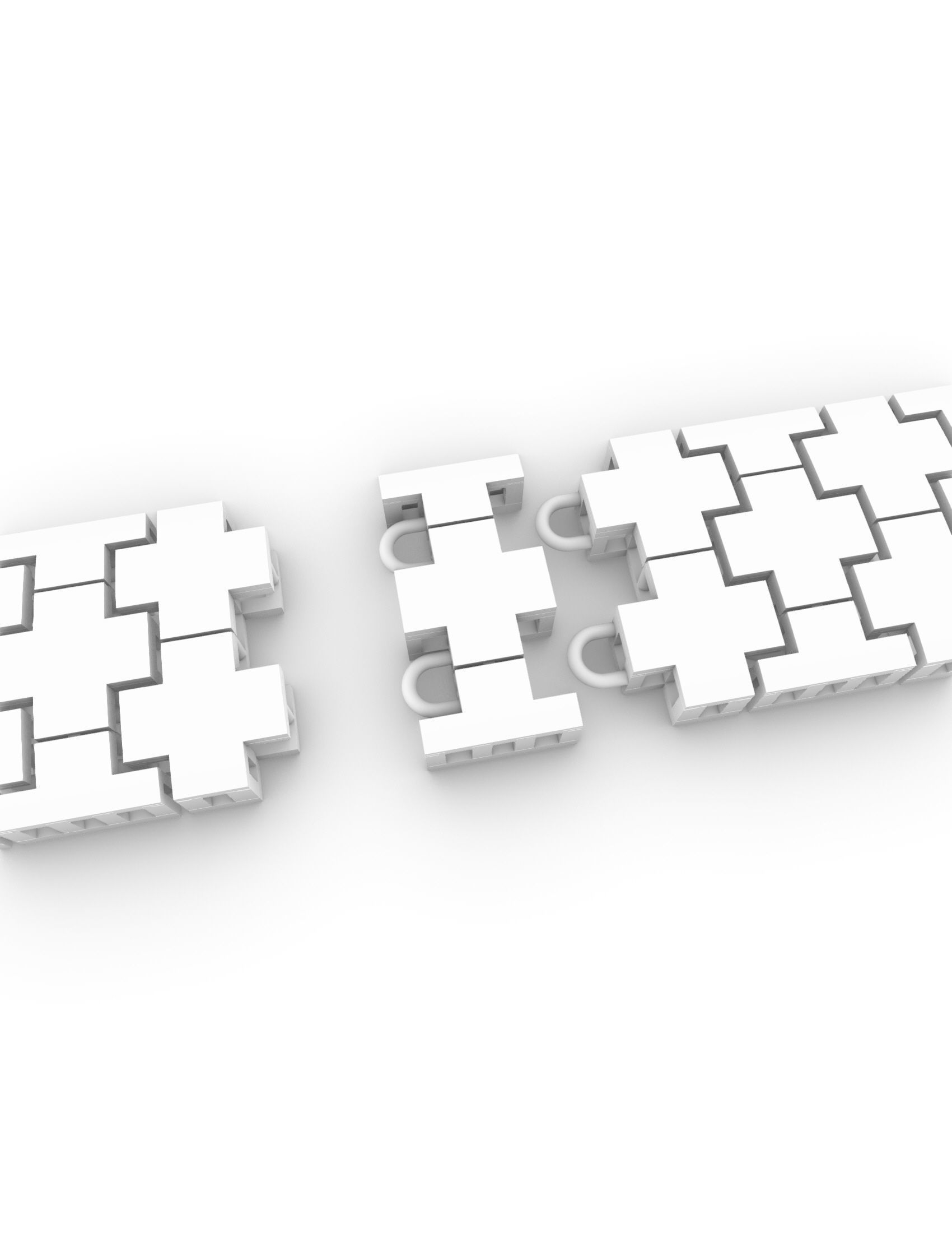 8mm Puzzle bracelet for CASTING in gold or silver 3D print model_4