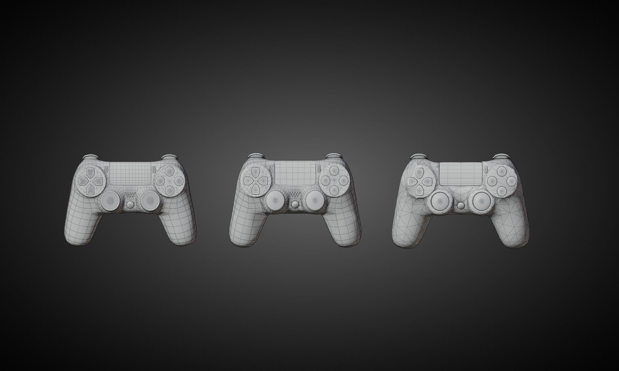 Game Controller Low-poly 3D model_12