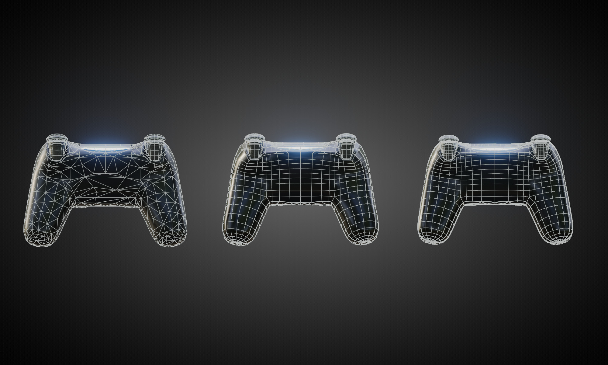 Game Controller Low-poly 3D model_8