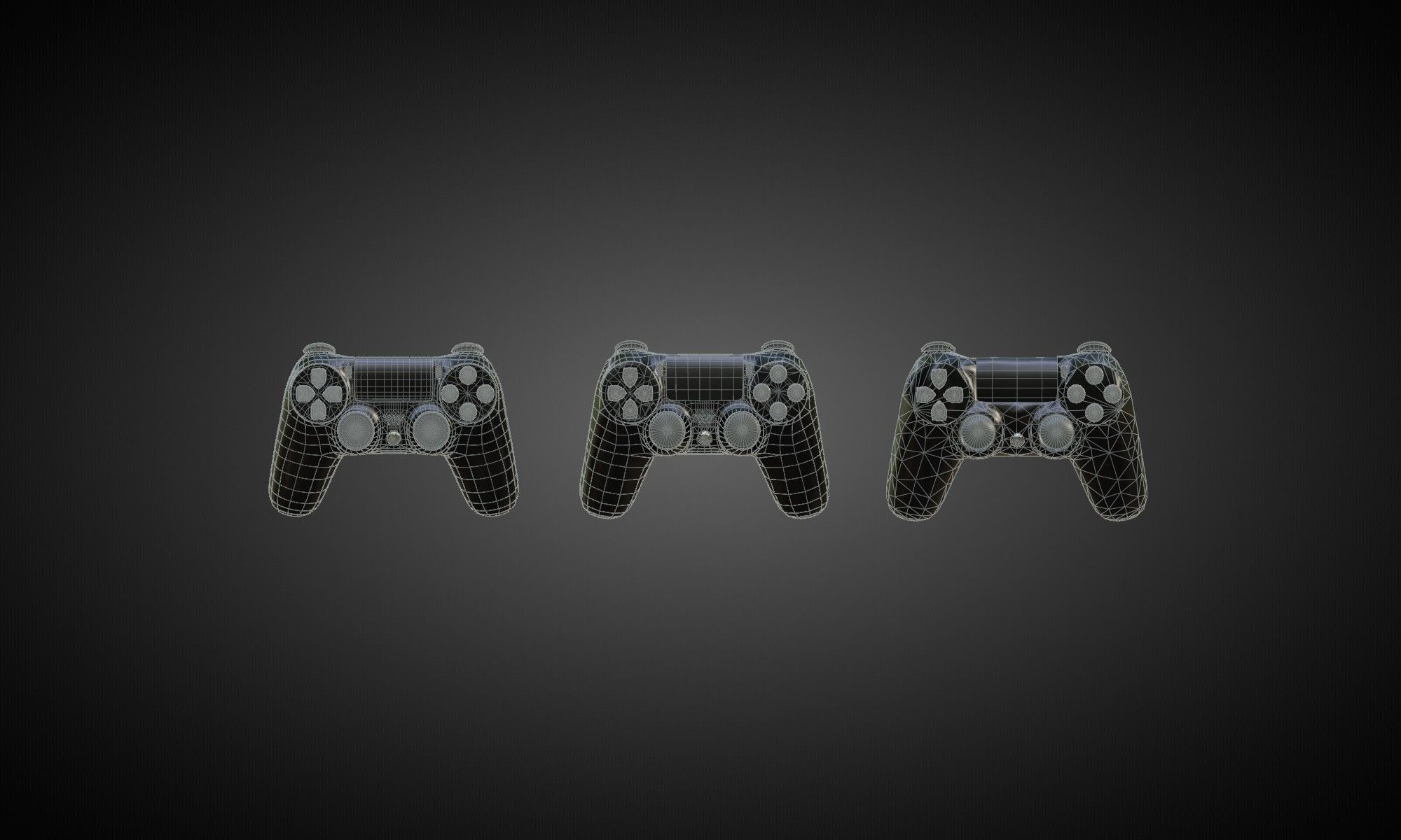 Game Controller Low-poly 3D model_5