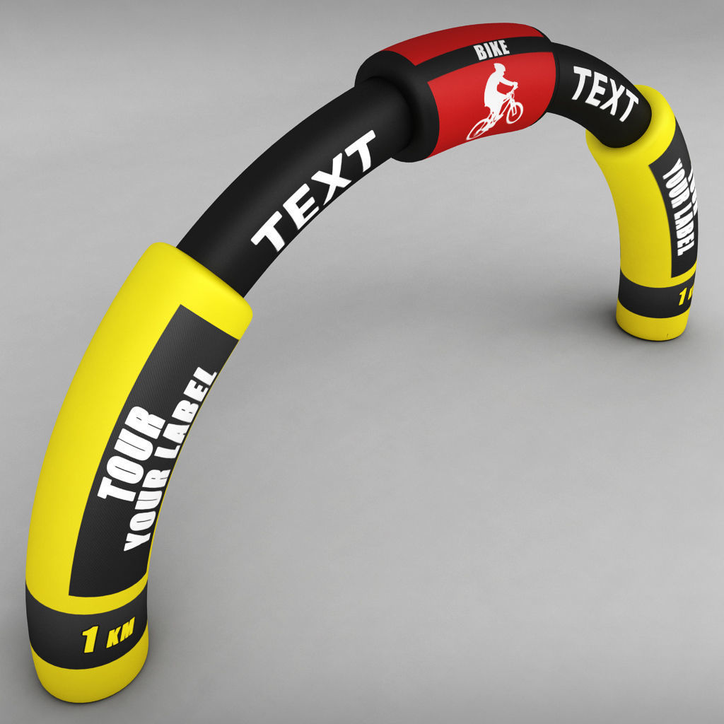 Banner commercial road bike low poly single Low-poly 3D model_1