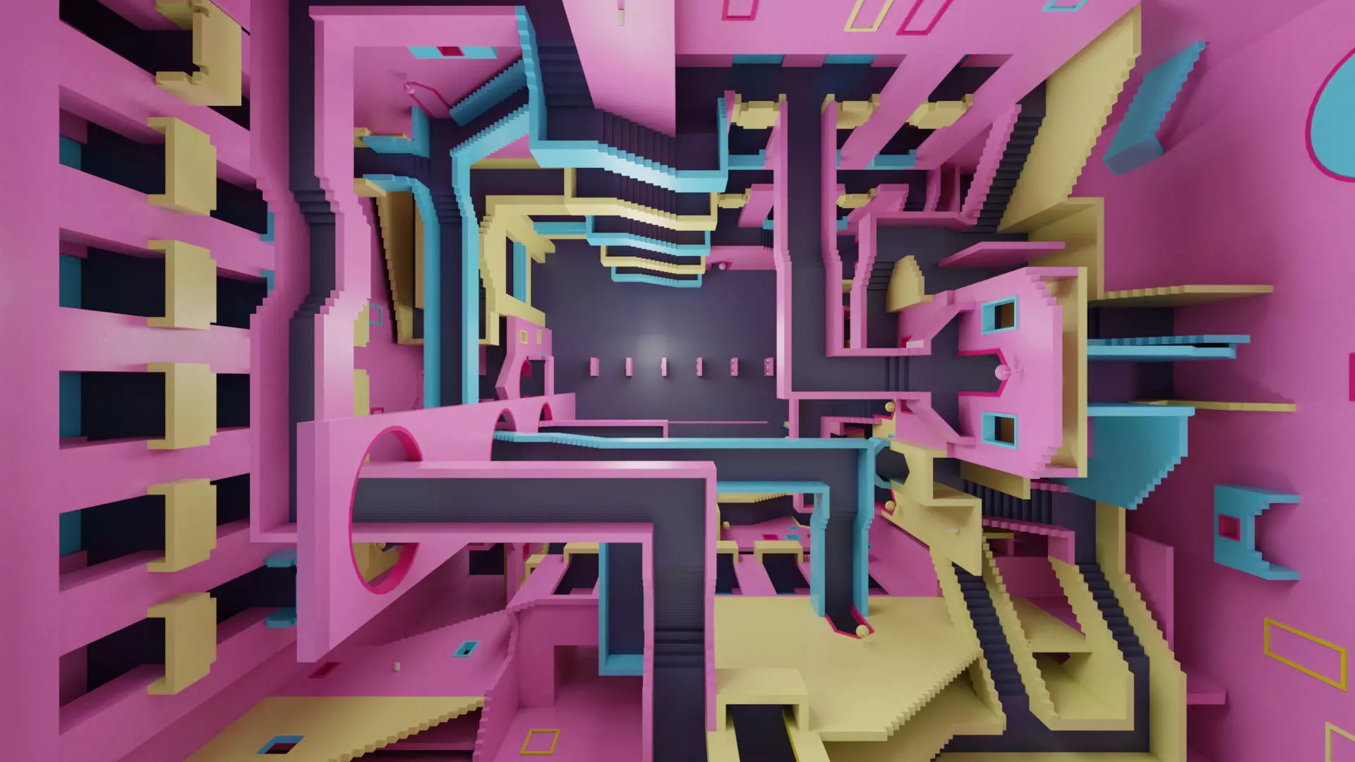 Squid Game Stairs 3D model_0