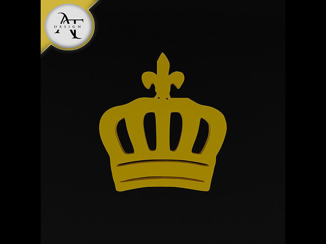 Simple Crown Symbol - 2D Art Free 3D print model