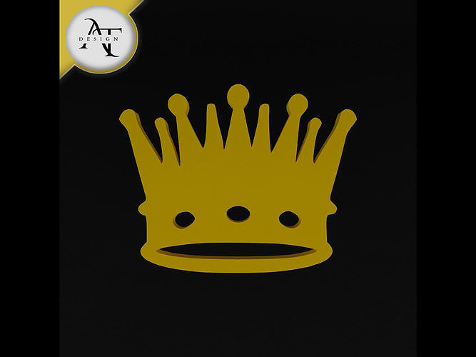 Simple Crown Symbol - 2D Art Free 3D print model