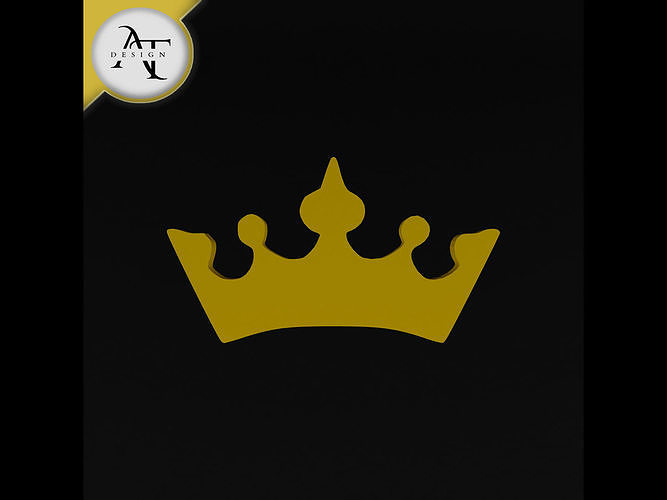 Simple Crown Symbol - 2D Art Free 3D print model