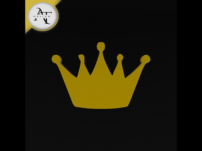 Simple Crown Symbol - 2D Art Free 3D print model