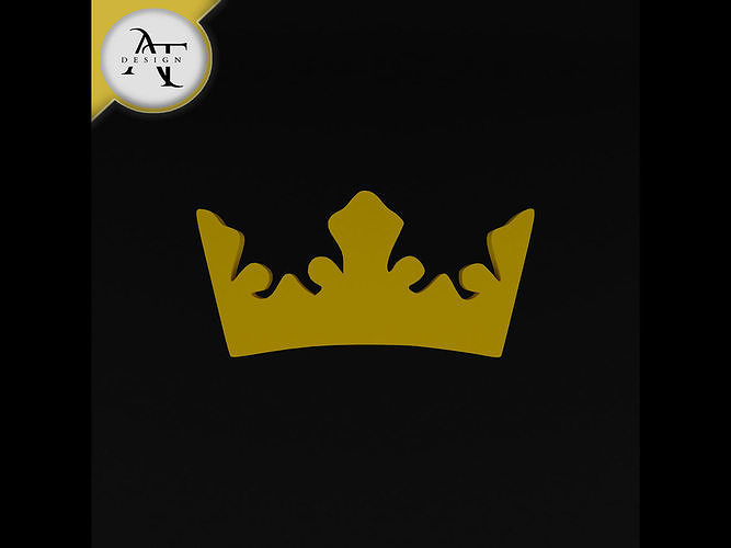 Simple Crown Symbol - 2D Art Free 3D print model