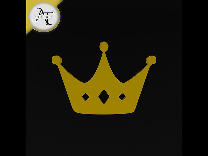 Simple Crown Symbol - 2D Art Free 3D print model