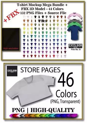 T-Shirt Mockup Master Pack with FBX file 