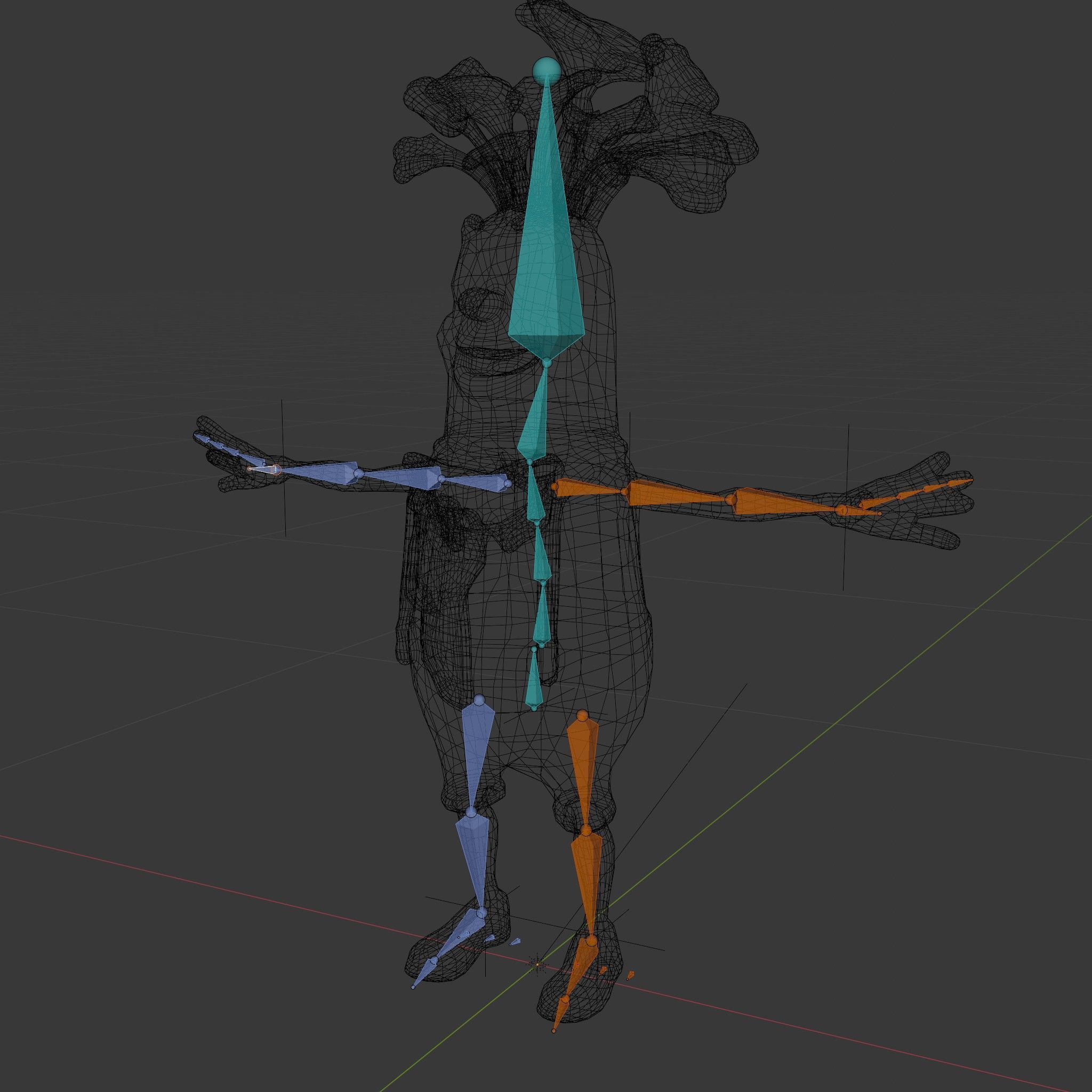 Radish Character with Polka Dot Scarf Rigged and Animated Low-poly 3D model_6