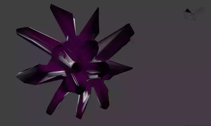  Purple Star Collectible Low Poly 3D Game Asset