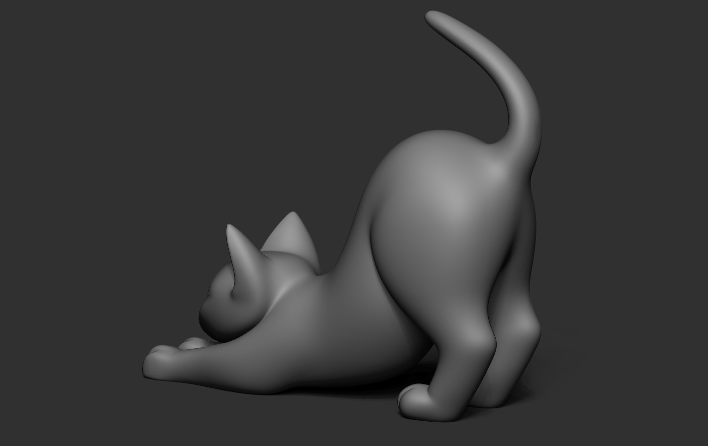 Stretching Cat 3D print model_15