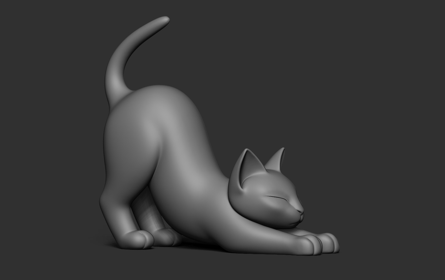 Stretching Cat 3D print model_13