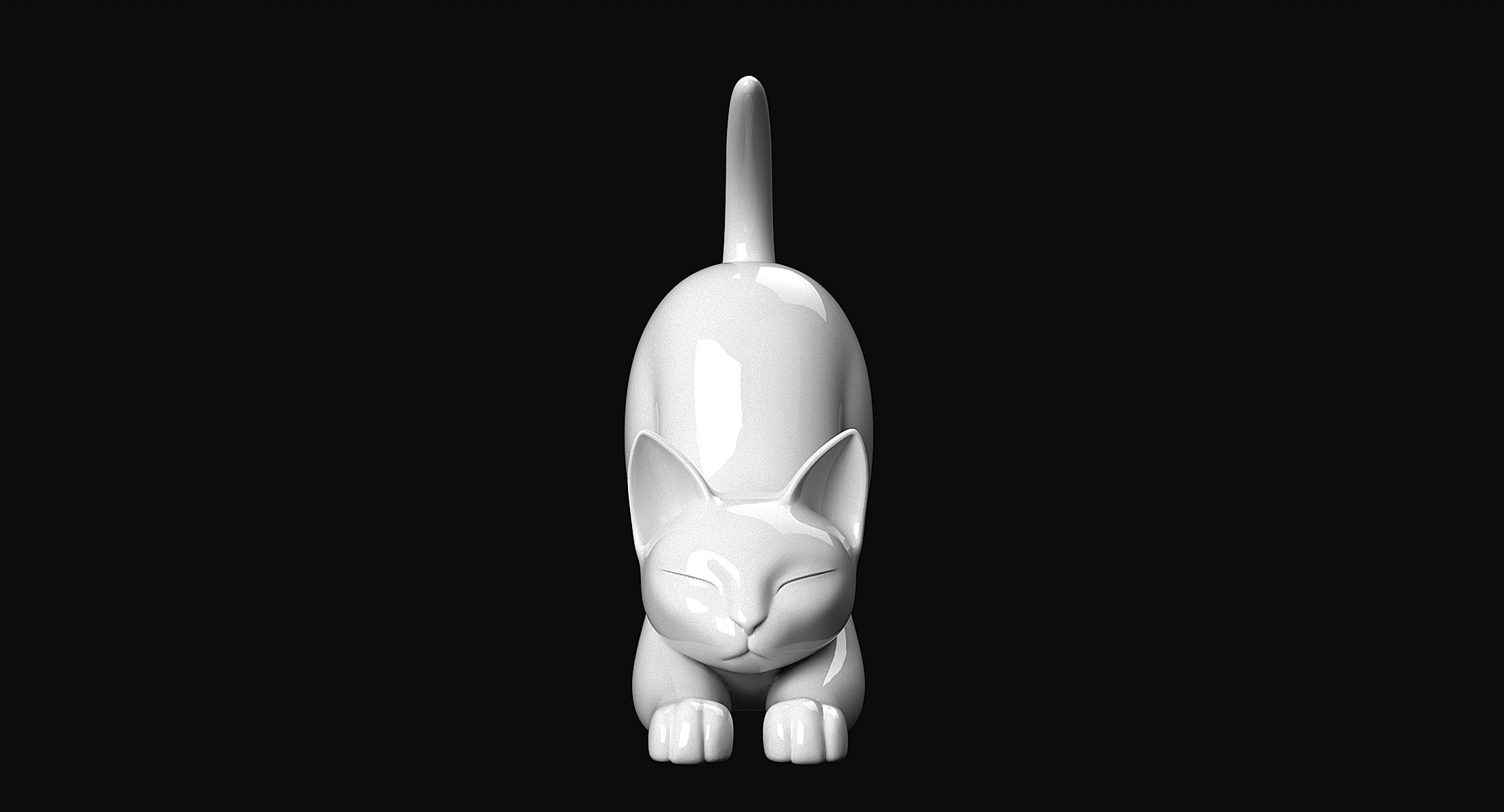 Stretching Cat 3D print model_5
