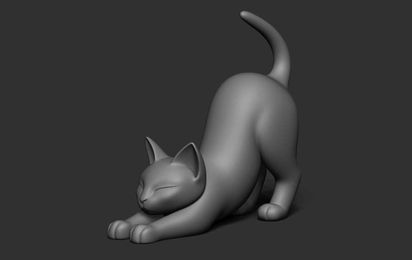 Stretching Cat 3D print model_12