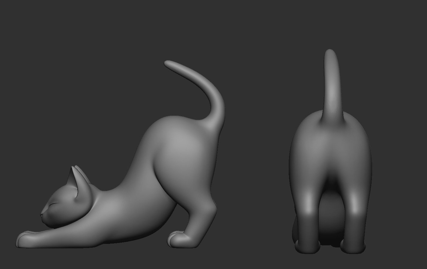 Stretching Cat 3D print model_16