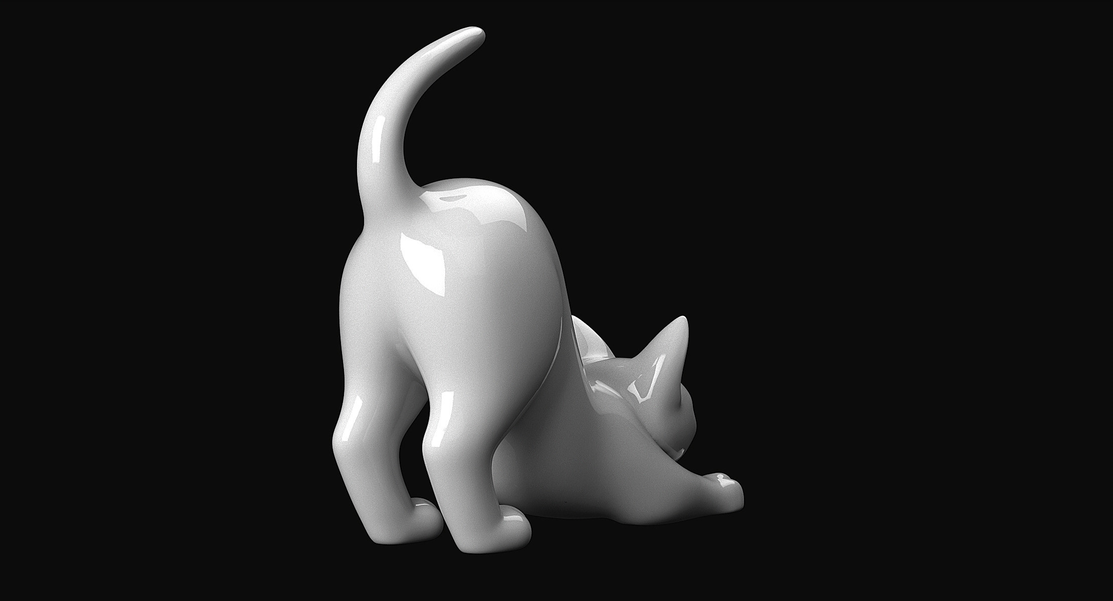 Stretching Cat 3D print model_6