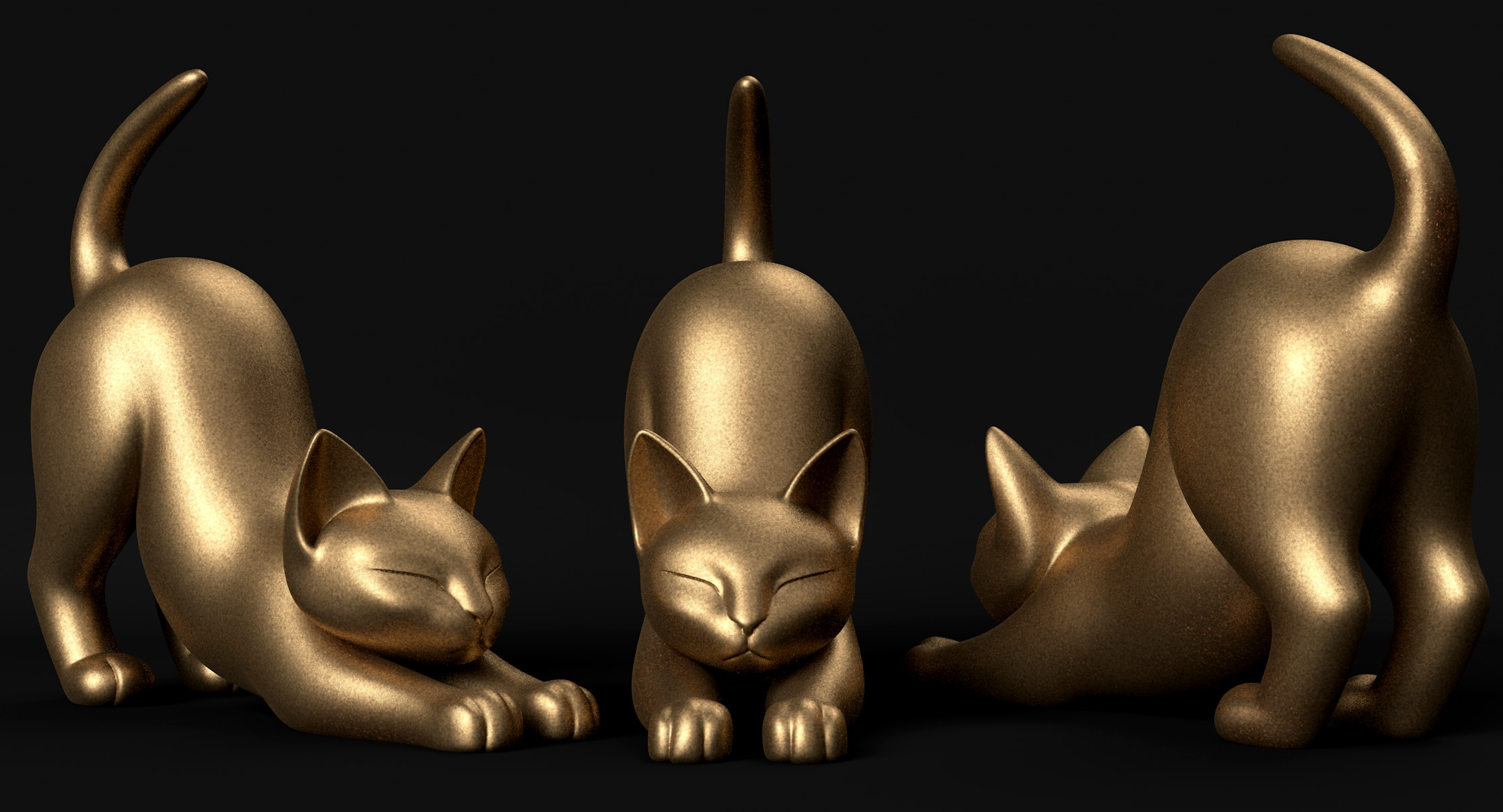 Stretching Cat 3D print model_11