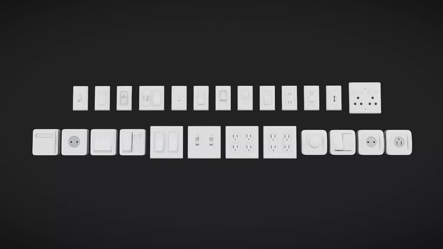 Plugs and Switches Low-poly 3D model
