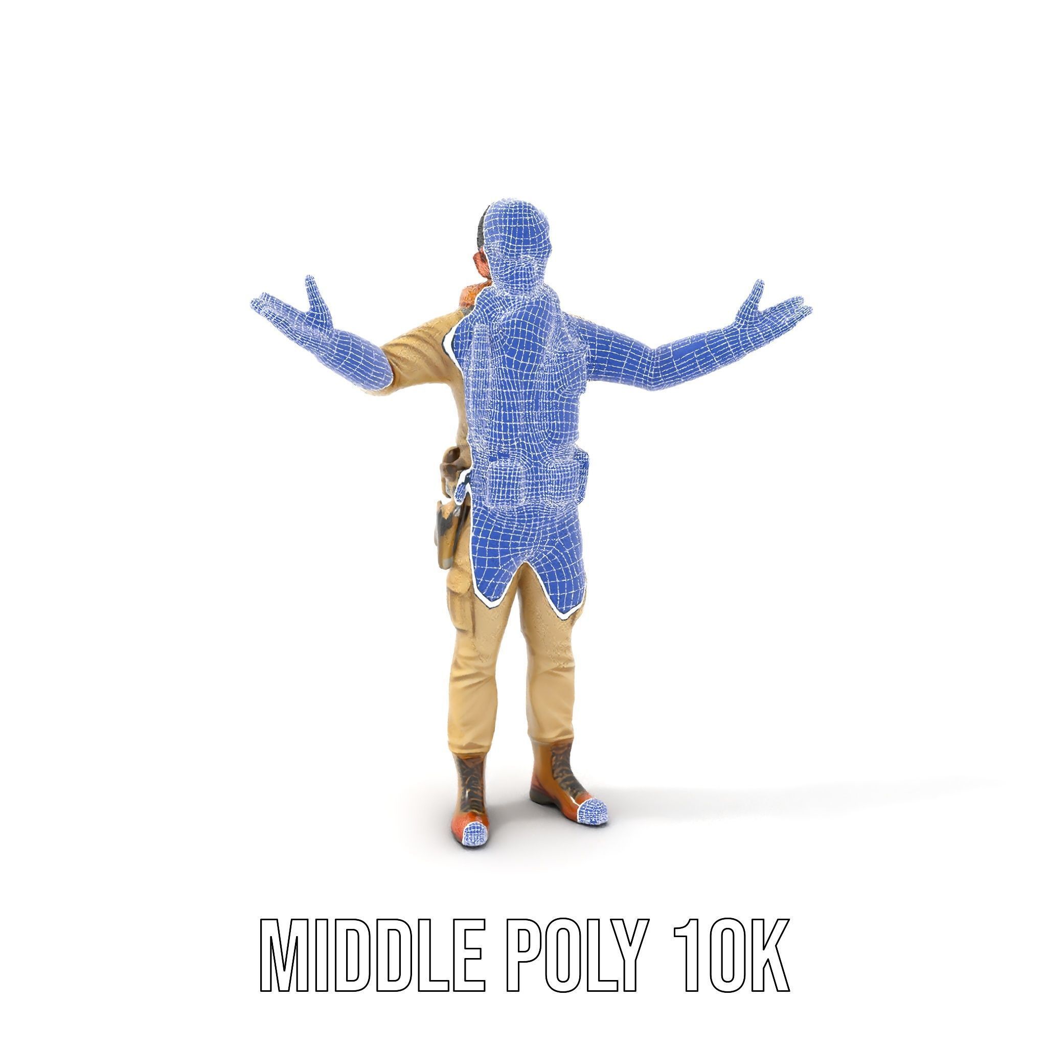 Desert Explorer Rigged and Animated Character Model Low-poly 3D model_24