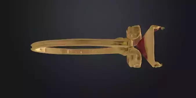 Elegant Gold Ring with Heart-Shaped Ruby