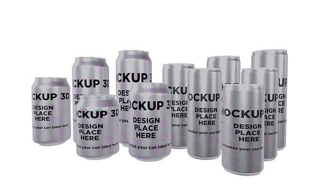 Soda Can full Pack 3D model Low-poly 3D model
