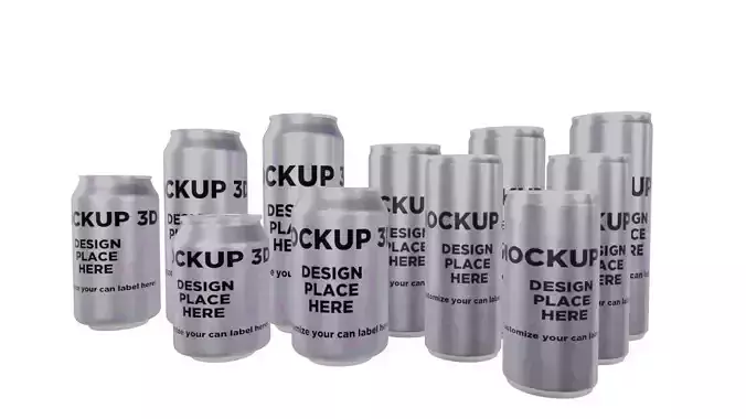 Soda Can full Pack 3D model Low-poly 3D model