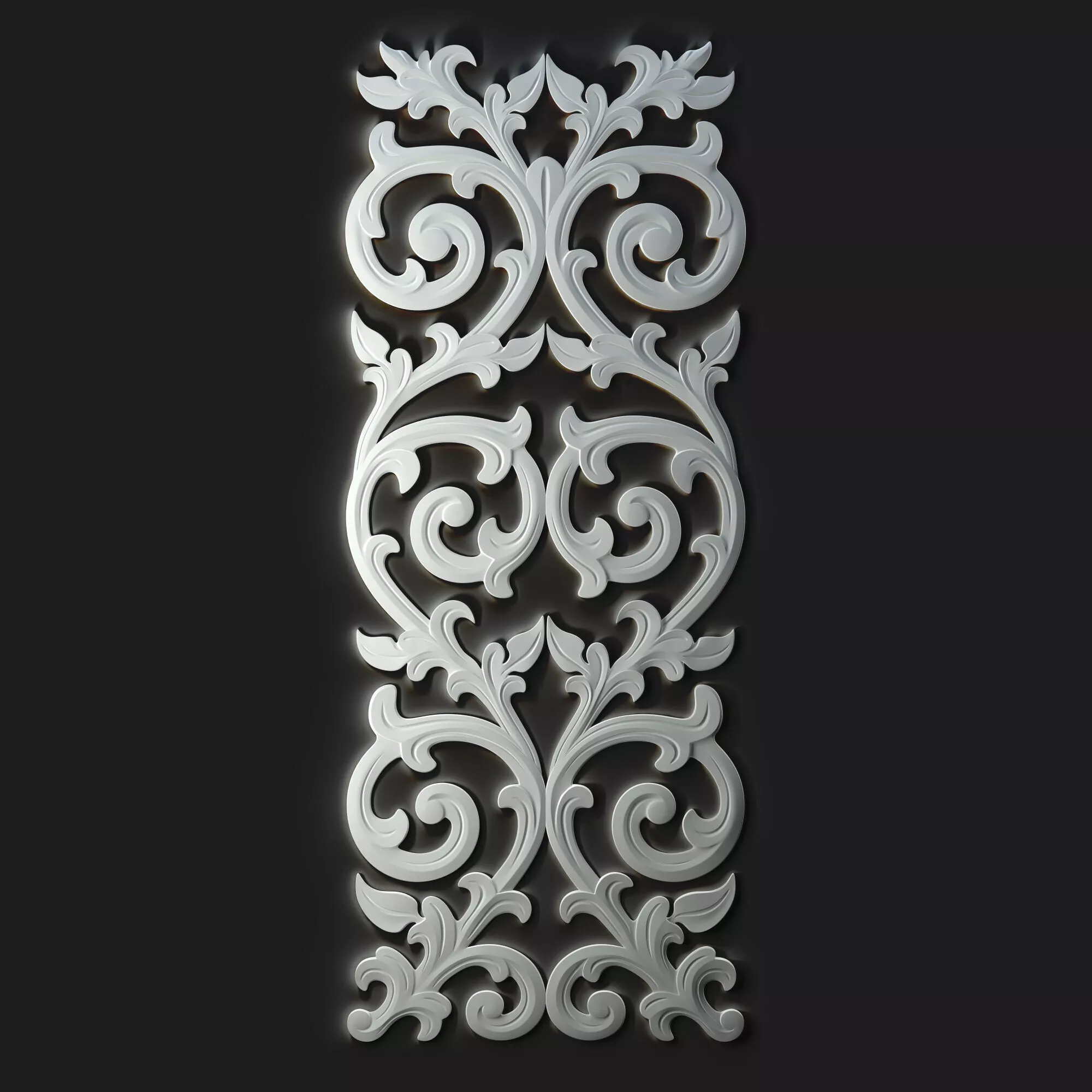 Decorative CNC Carved Furniture Facade Ornamental Relief Panel 3D print model
