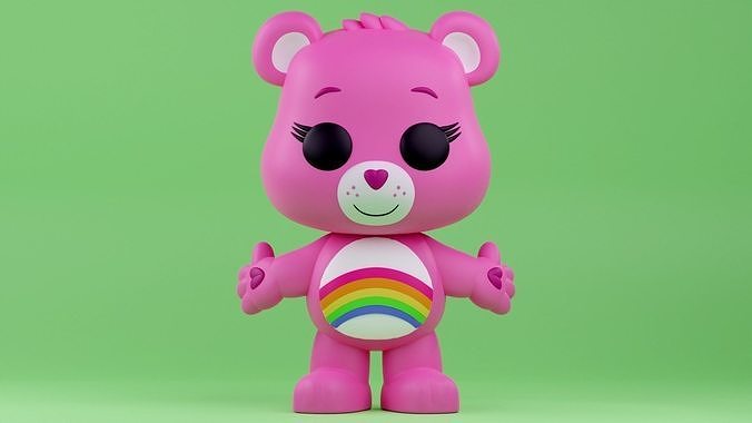 Cheer Bear funko pop from the Care Bears franchise 3D print model