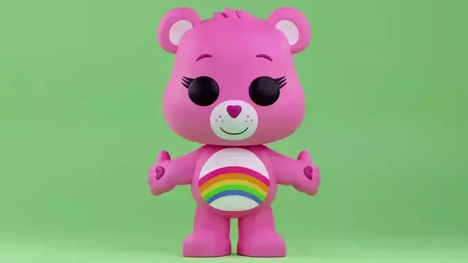 Cheer Bear funko pop from the Care Bears franchise