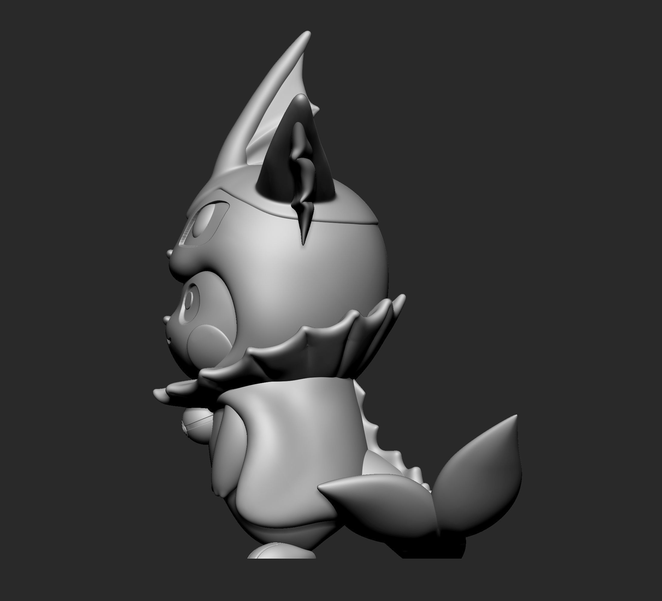 Pokemon - Pikachu Vaporeon Cosplay New Version  3D print model_3