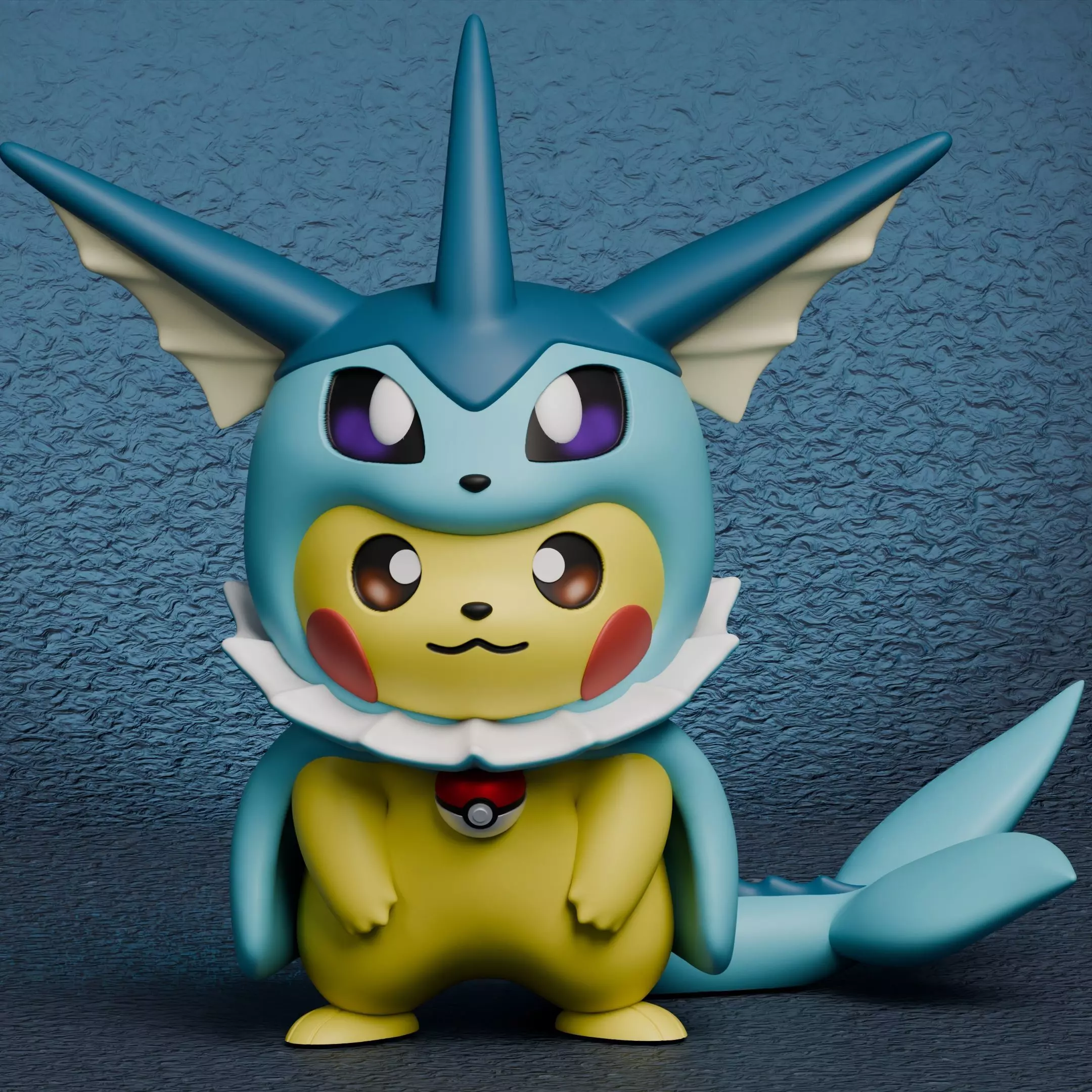 Pokemon - Pikachu Vaporeon Cosplay New Version  3D print model_0