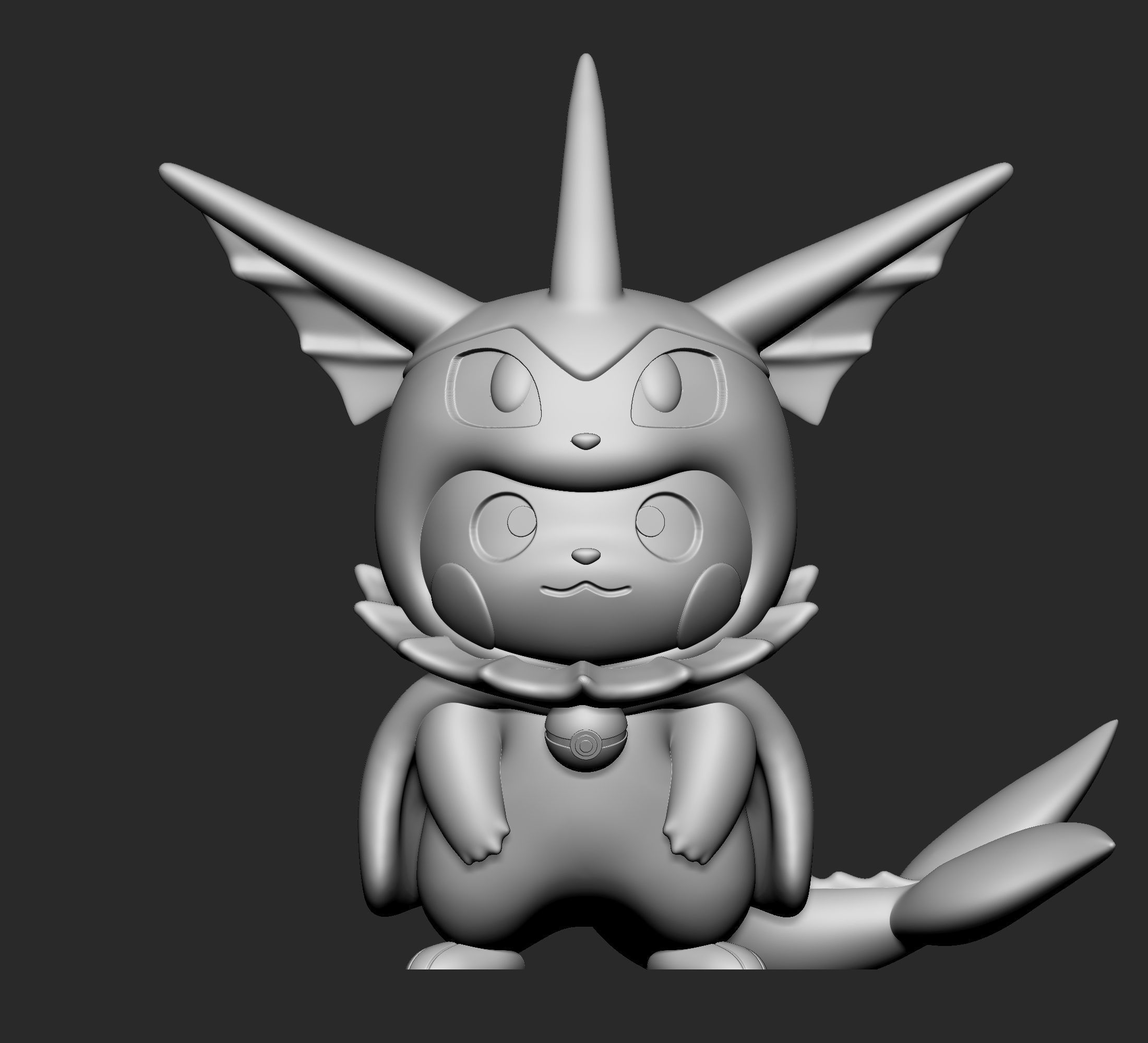 Pokemon - Pikachu Vaporeon Cosplay New Version  3D print model_2