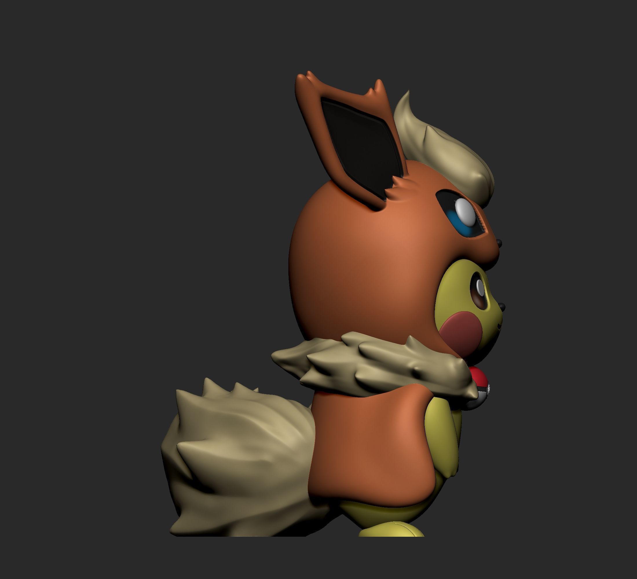 Pokemon - Pikachu Flareon Cosplay New Version 3D print model_8