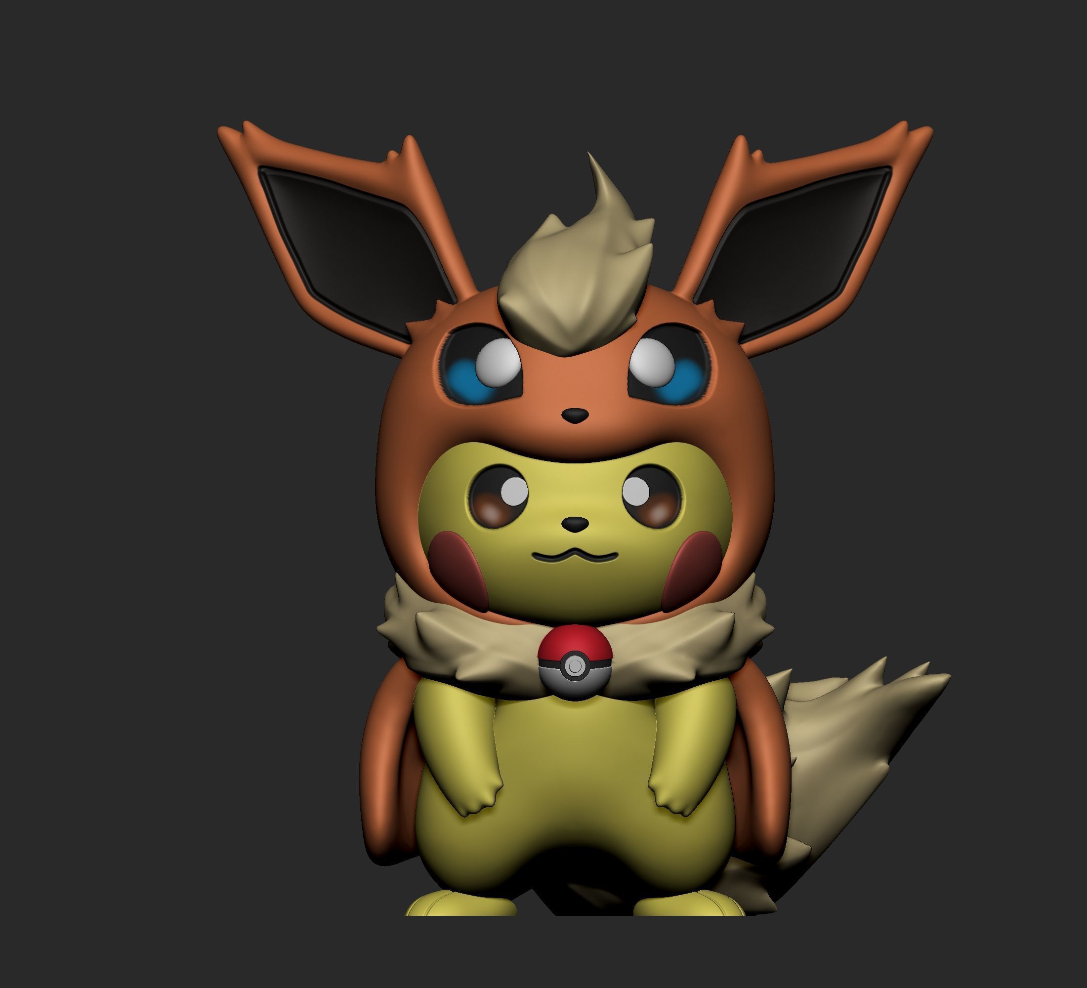 Pokemon - Pikachu Flareon Cosplay New Version 3D print model_1