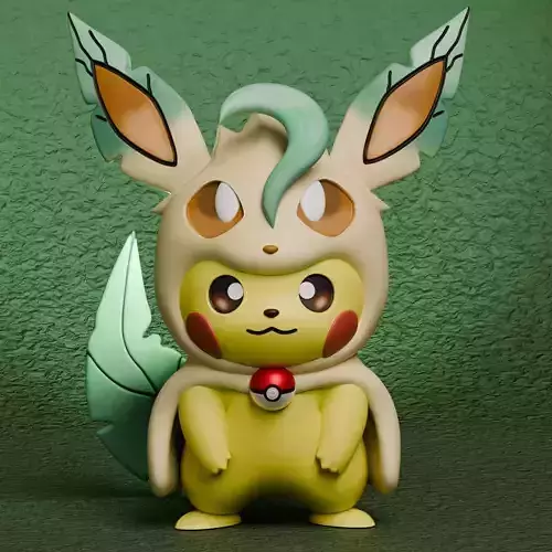 Pokemon - Pikachu Leafeon Cosplay New Version 