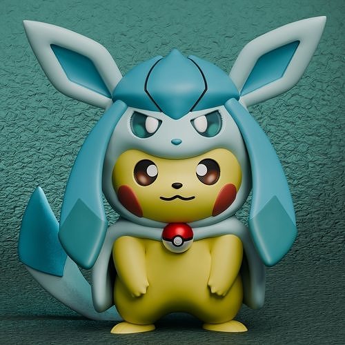 Pokemon - Pikachu Glaceon Cosplay New Version 3D print model