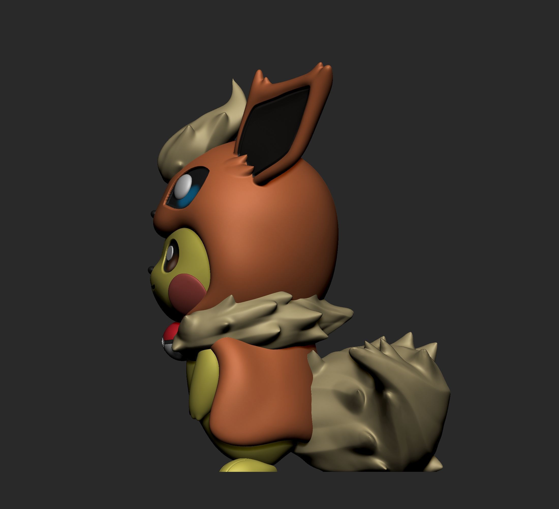 Pokemon - Pikachu Eeveelutions Cosplay New Version 3D print model_13