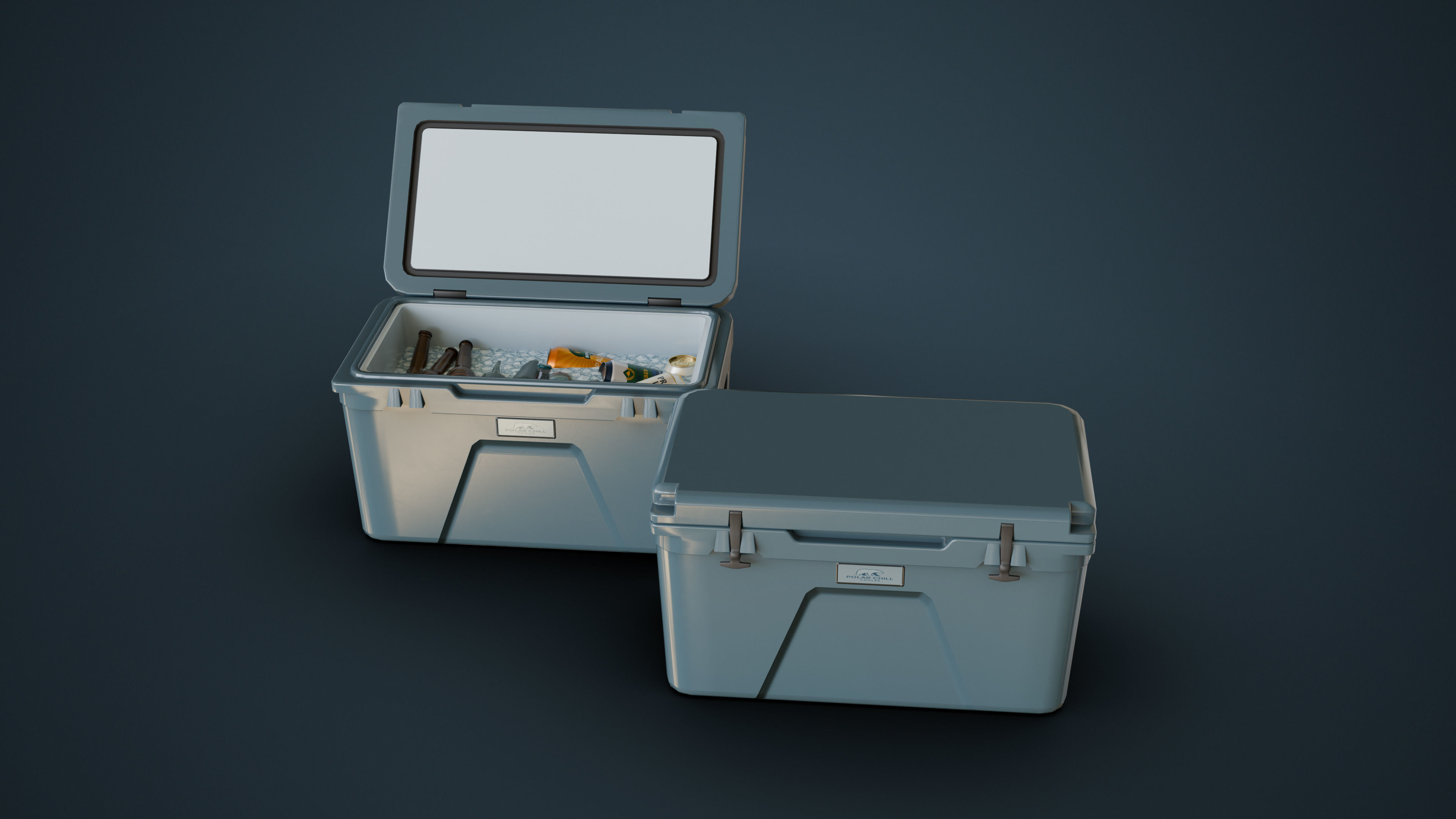 Cooler and Beers Low-poly 3D model_7