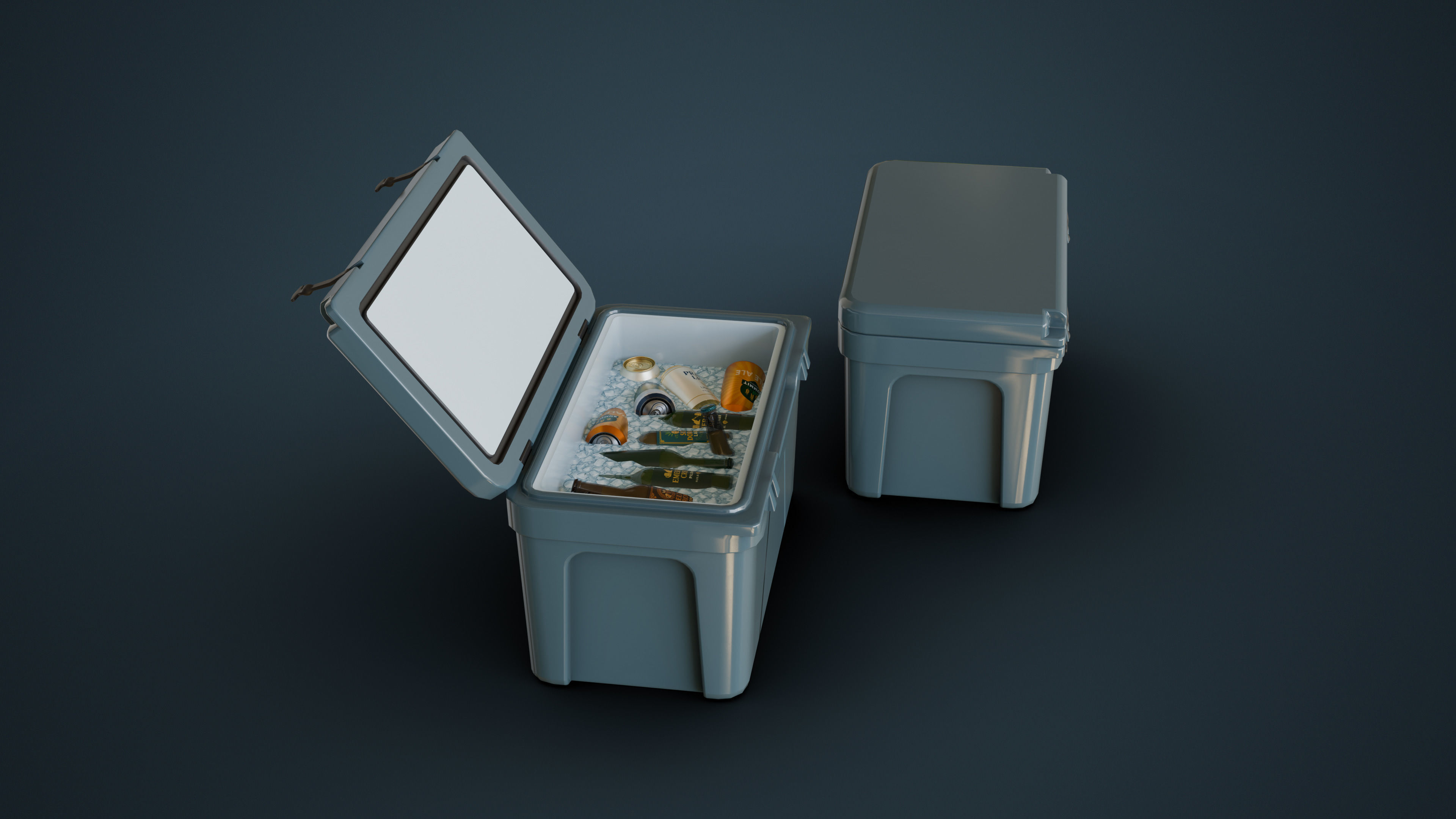 Cooler and Beers Low-poly 3D model_8