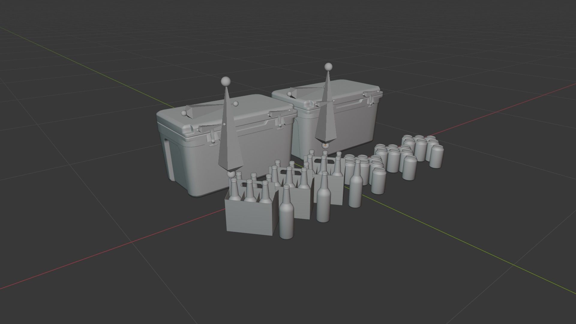 Cooler and Beers Low-poly 3D model_17
