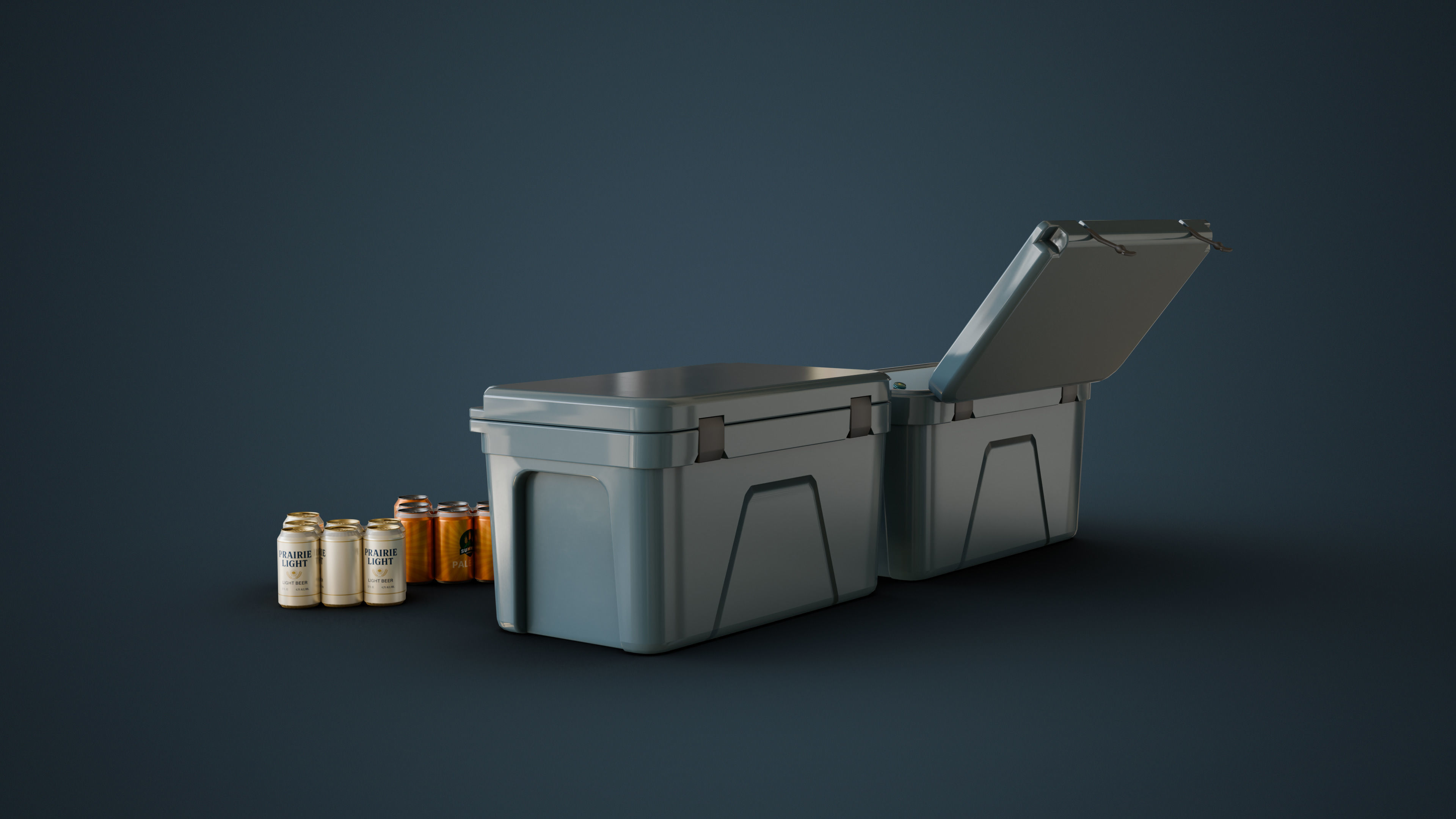 Cooler and Beers Low-poly 3D model_5