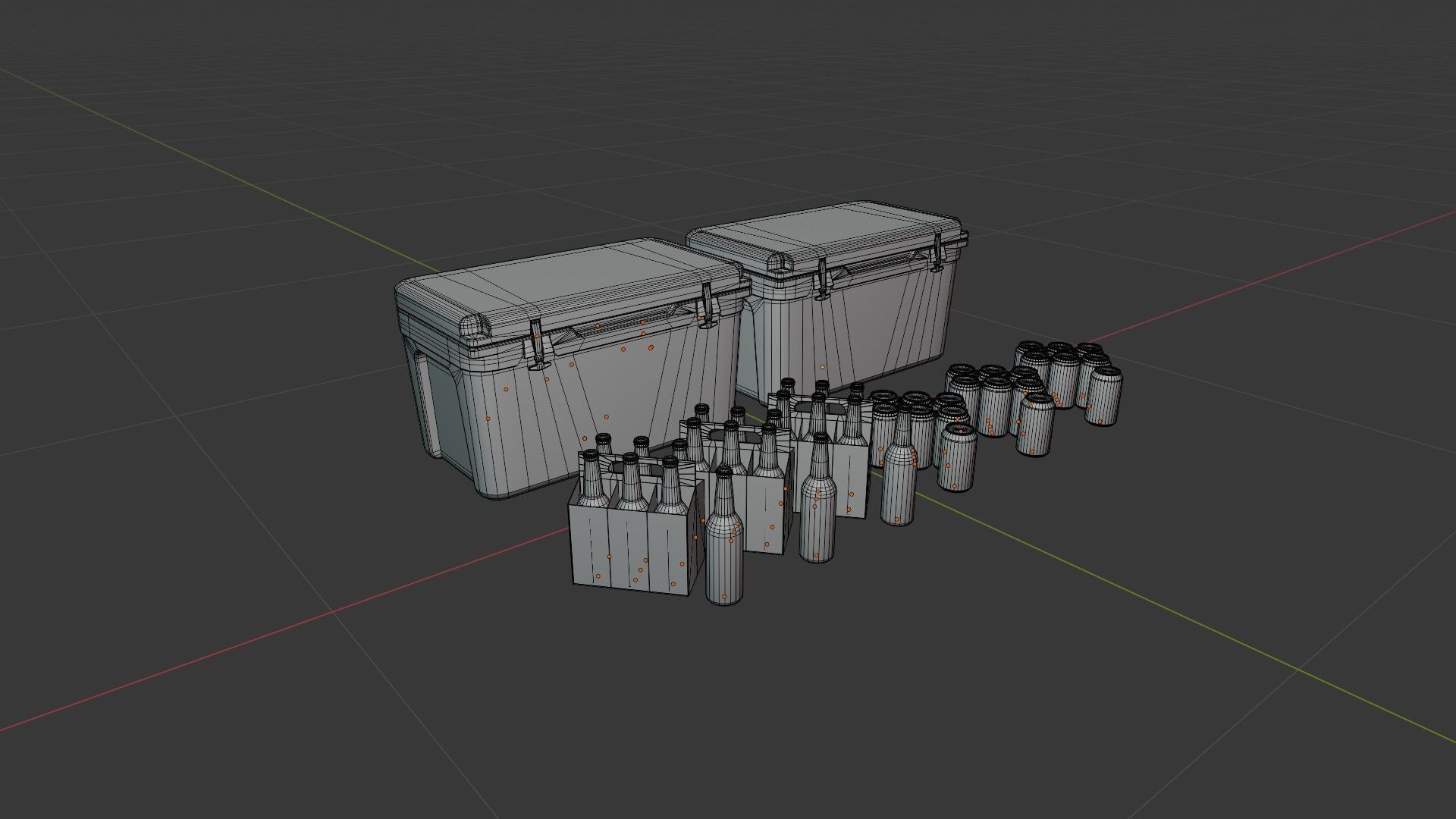 Cooler and Beers Low-poly 3D model_18