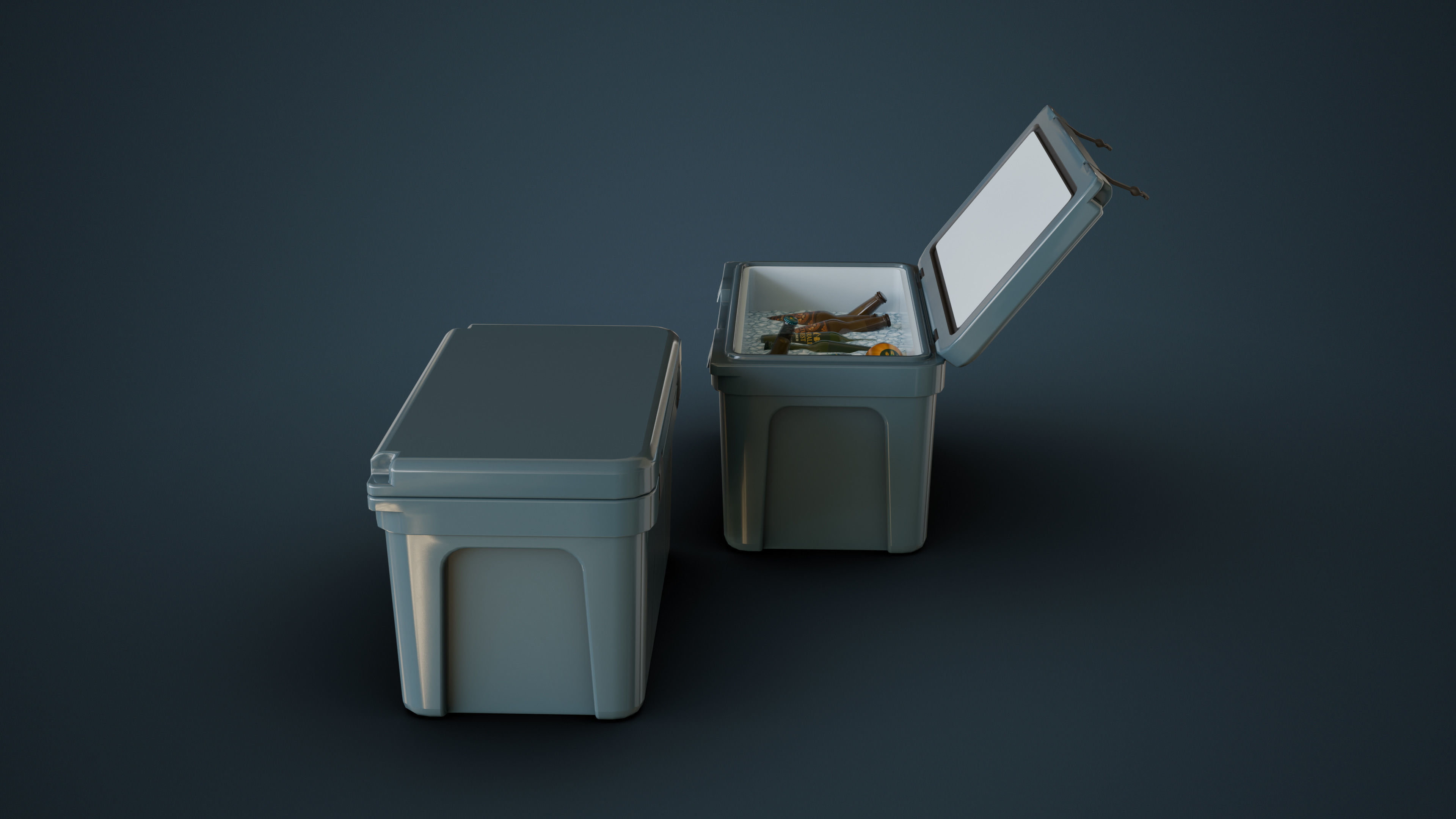 Cooler and Beers Low-poly 3D model_9