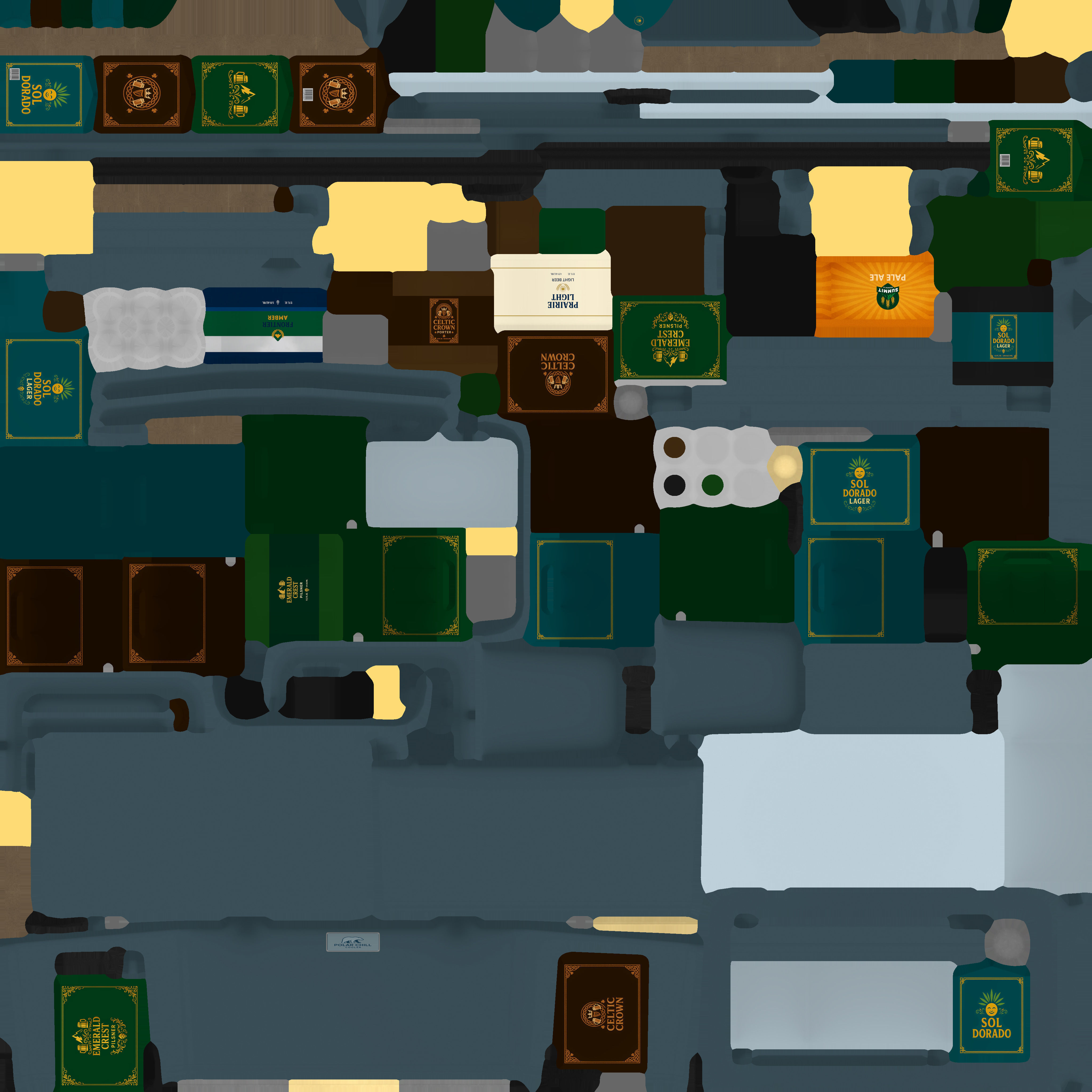 Cooler and Beers Low-poly 3D model_19