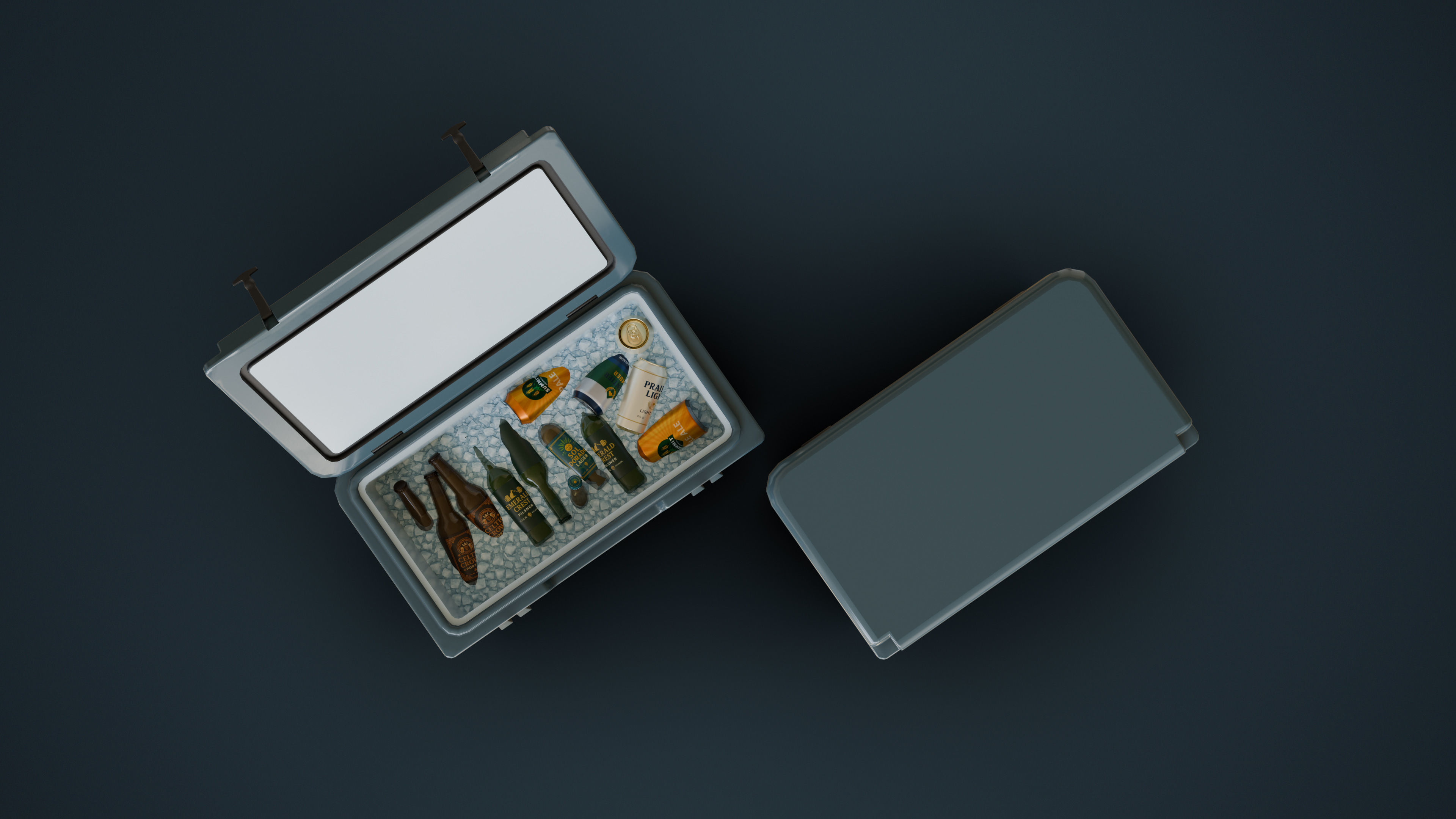 Cooler and Beers Low-poly 3D model_6